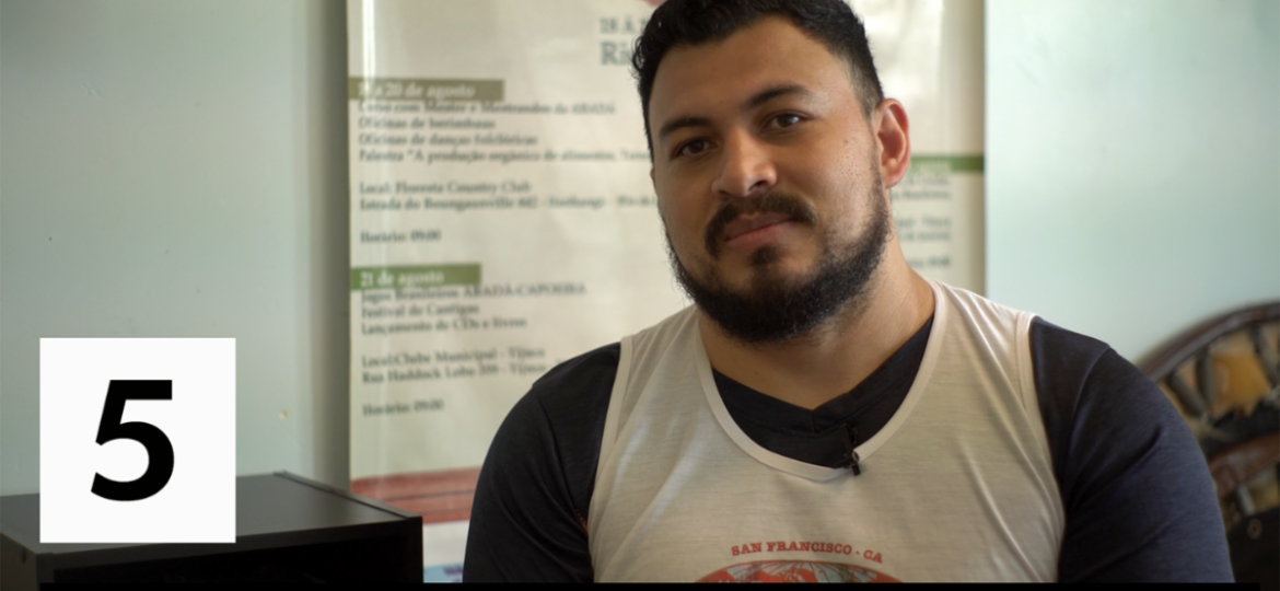 Capoeira teacher Elias Gonzalez-Instrutor Papagaio